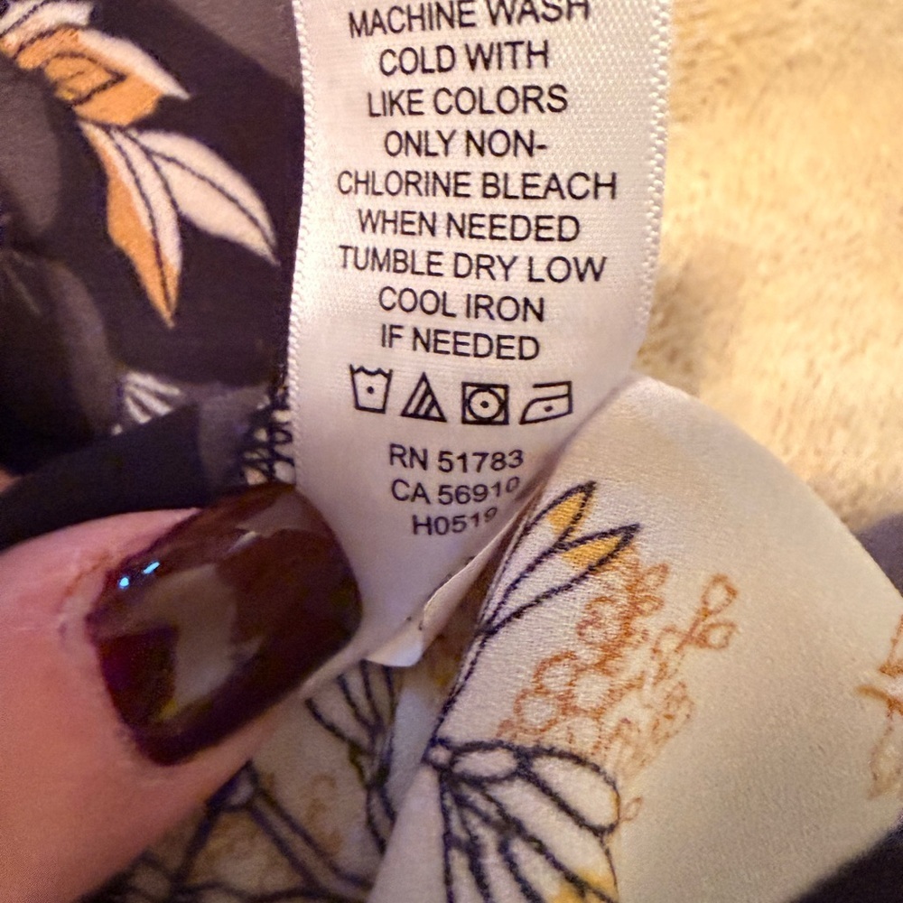 Maurices Patchwork Floral Blouse - Black, Gray, Cream - Picture 6 of 8
